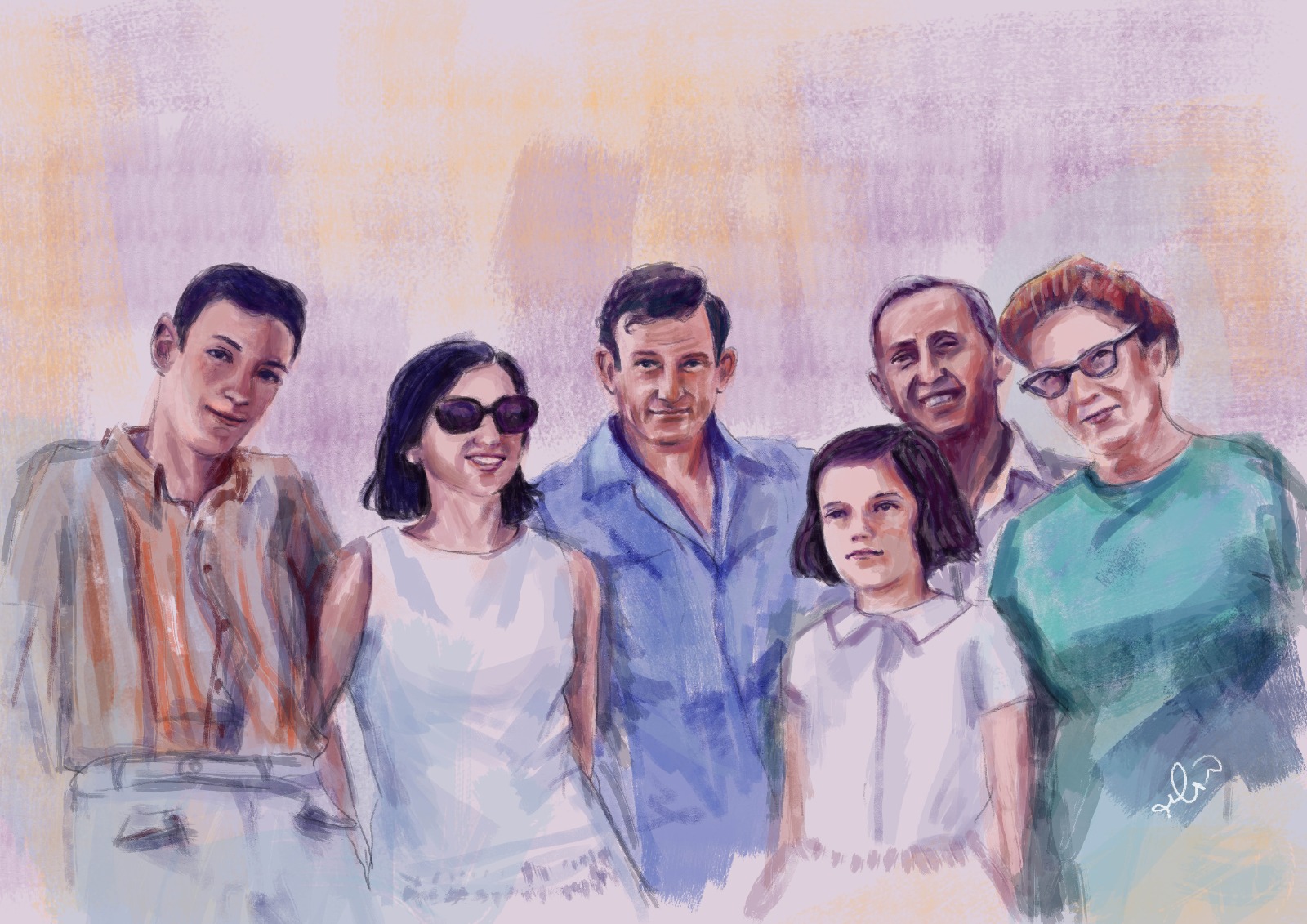 ציור משפחתי צבעוני מתוך עבודות בת-שיר
