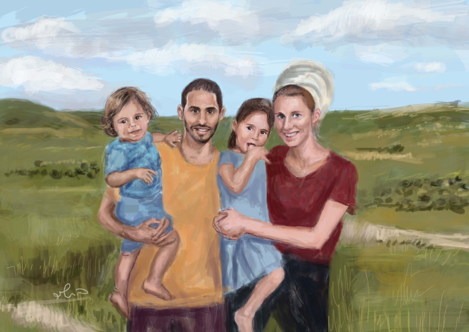 ציור משפחתי בהזמנה אישית